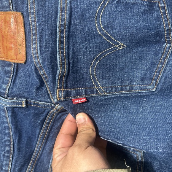 Levis 501 S Jeans Womens 24x28 Blue Skinny Button Fly Premium Denim High Rise - Picture 10 of 16